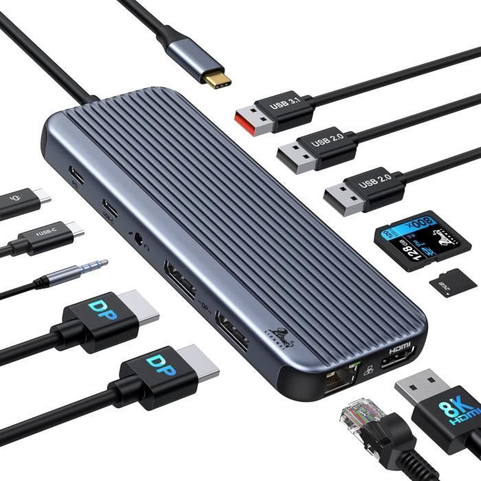 Station D'Accueil Dual Dp Usb C Docking Stationtriple Écran Multiport — free download