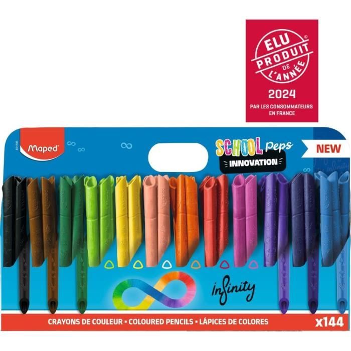 Crayons De Couleur School'Peps Infinity Utilisable Zéro Déchet