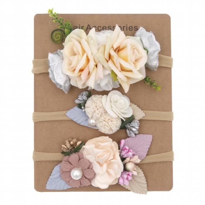 Bandeau Princesse Enfant Couronne Bébé Fille COUXILY - Crown Fleur Rose Dorée Pour Anniversaire, Photo, Fête Bandeau élastique