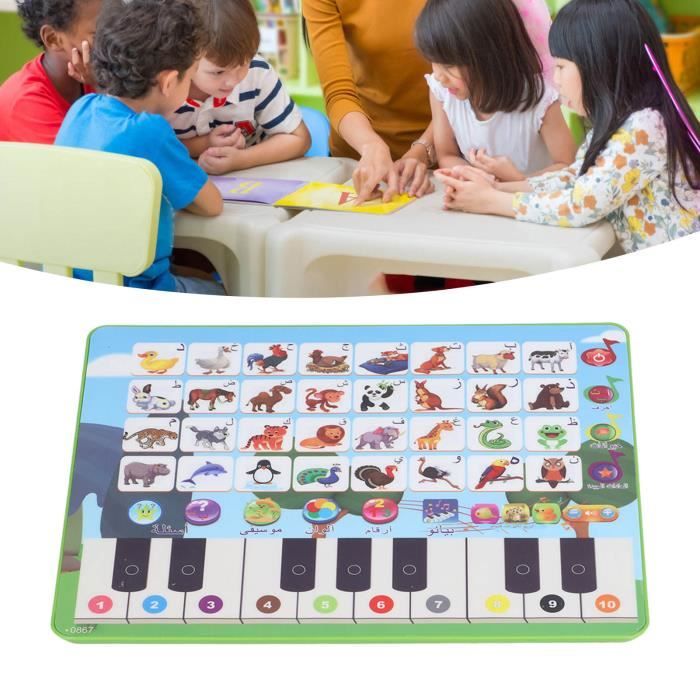 Tablette Éducative Interactive Arabe Pour Enfants - Kisangel - Vocabulaire Et Jeux - Jaune - Fonction Vocale - Piles AA