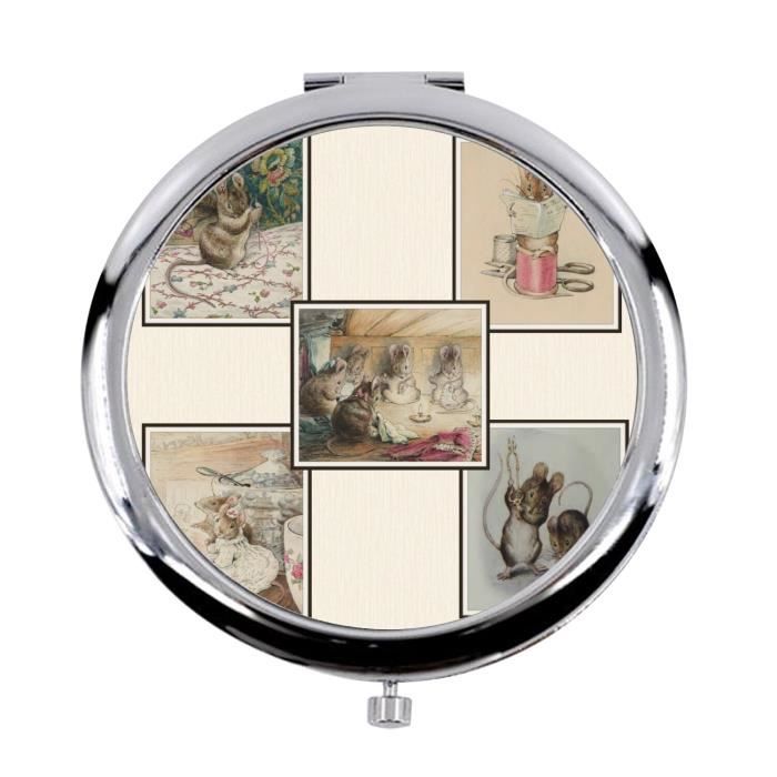 Miroir De Poche Beatrix Potter Peter Rabbit 1996 - Vintage - Environ 7 Cm