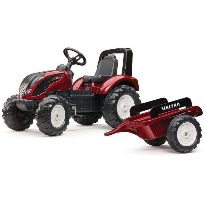 FALK - Tracteur ?� p?�dales Valtra avec remorque - Cdiscount Jeux - Jouets