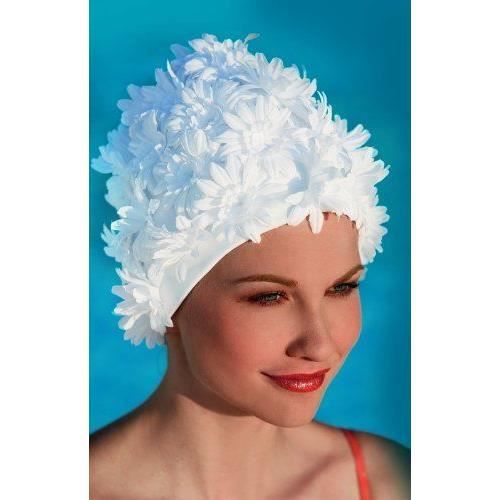 Bonnet De Bain Fashy - Homme - Tissu Polyamide/Élasthanne - Noir/Blanc