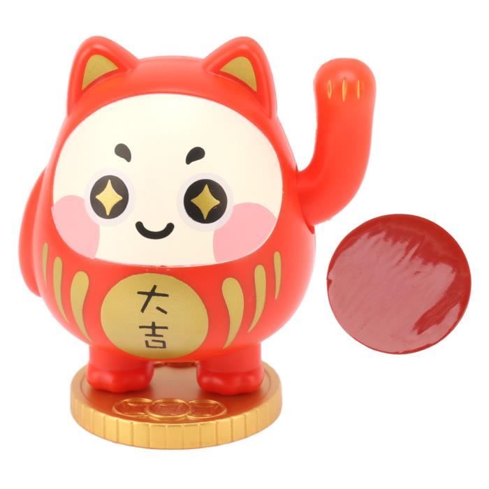 Chat Porte-bonheur à énergie Solaire – Bras Oscillant – Décoration Pour Maison, Bureau Ou Voiture – Blanc