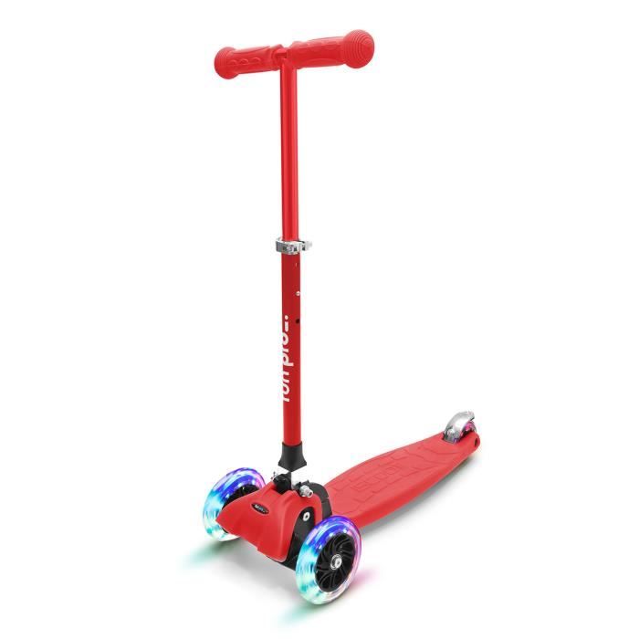 Trotinette enfant - FUN PRO - ONE Deluxe - 3 roues - LED Lumineux - Hauteur réglable 69-77 cm
