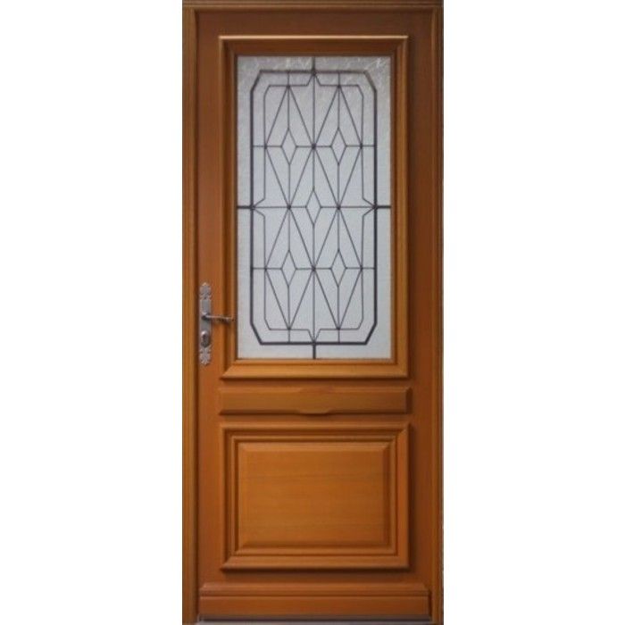Porte D Entree En Bois Exotique Modele Cana2 215 X 90 Poussant