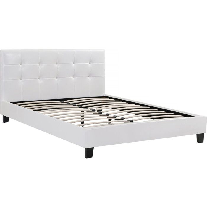 Lit double en pvc Julia - 160 x 200 cm - Blanc