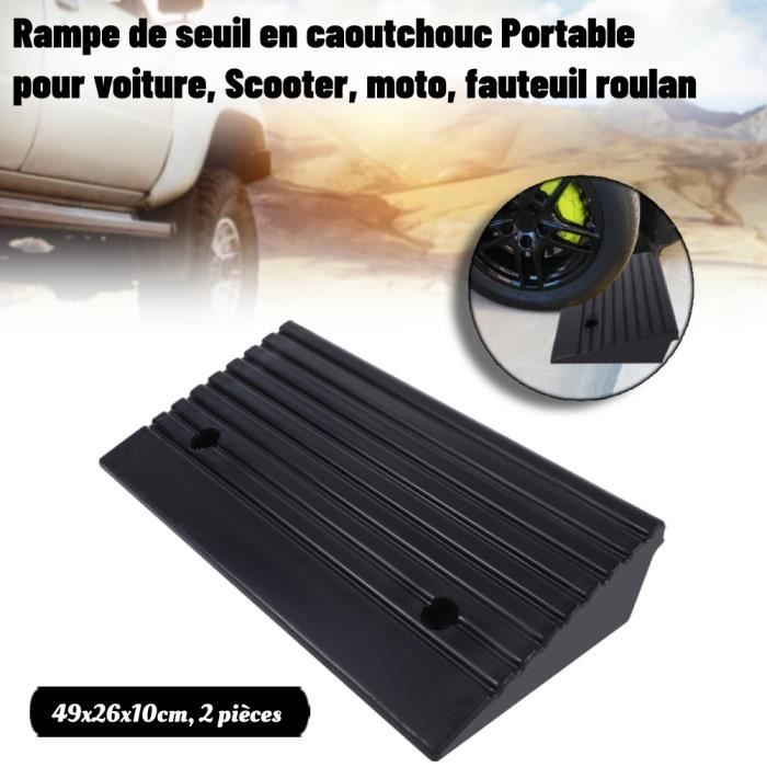 Rampe De Seuil En Caoutchouc ZincOrange - Antidérapante, Charge 998kg - Pour Fauteuils, Motos