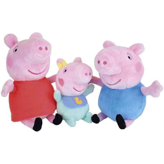 Coffret de peluches Peppa Pig JEMINI Peppa Georges et Evie 3 personnages Dès la naissance