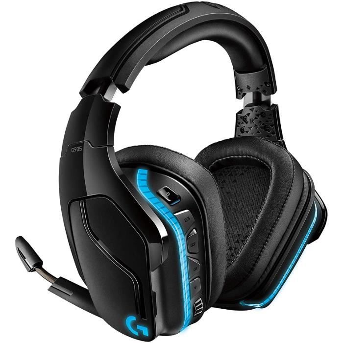 Logitech G935 Casque Gamer RVB Sans Fil, Son 7.1 Surround, DTS Headphone:X 2.0, Transducteurs 50mm Pro-G, 2,4 GHz Sans Fil, Micro