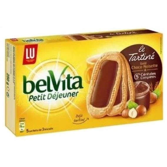 Biscuits petit déjeuner chocolat noisette 250 GRM Belvita