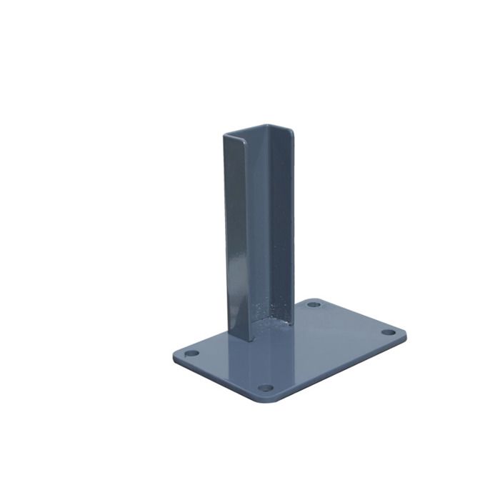 Platine aluminium pour poteau de départ ou fin de clôture - L: 15 cm - l: 10 cm - Gris anthracite RAL 7015