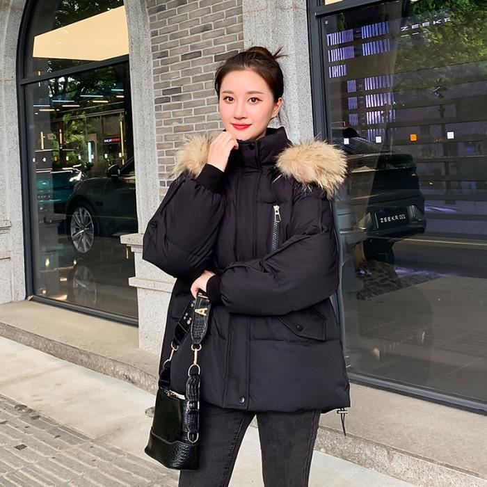 Manteau Femme Hiver Court Doudoune Polaire - Blouson Capuchon Zippé Chaud épais Pour Automne, Hiver - Veste Chic Décontractée