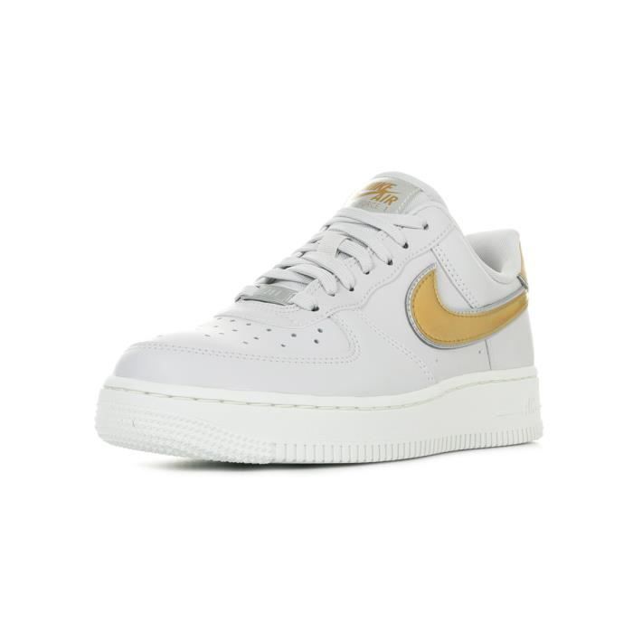 Baskets Nike Air Force 1 07 Blanc, doré, argent - Cdiscount Chaussures