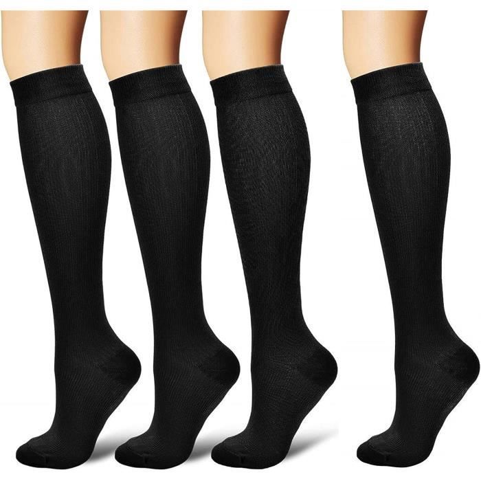 Chaussettes de Contention - Professionnelle Unisex - Compression 15-20 mmHg - Noir