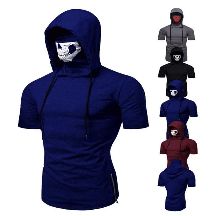 T shirt capuche homme manche courte discount