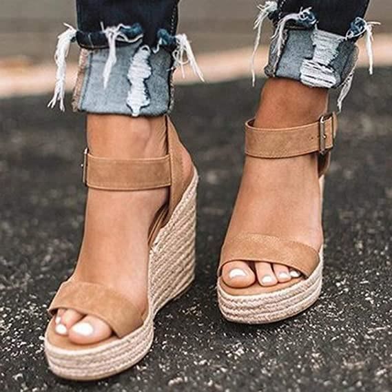 Sandales compensees Femme Kaki Kaki Cdiscount Chaussures