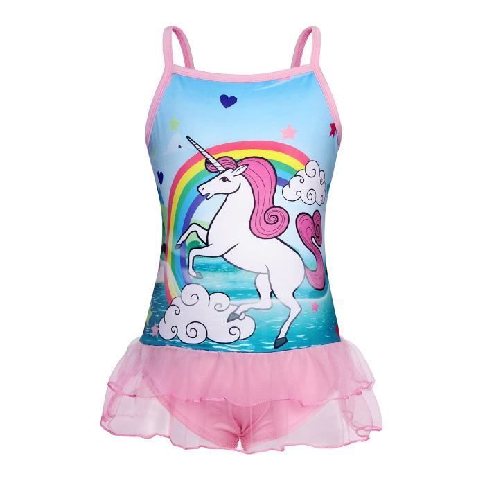 Jurebecia Carnaval Fille Licorne Maillot De Bain Couleur Sans