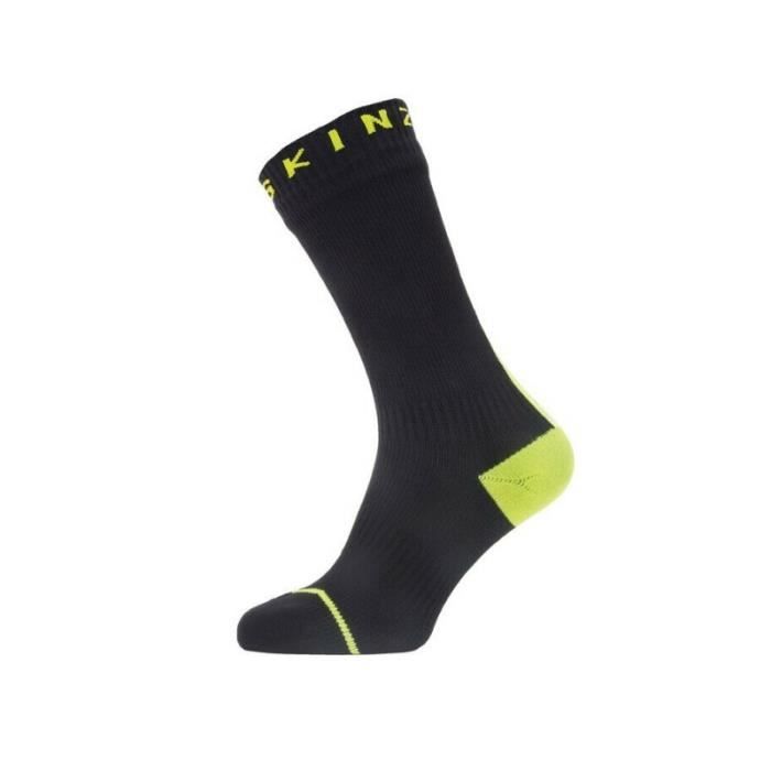 chaussettes longues imperméables sealskinz hydrostop - jaune/noir - s
