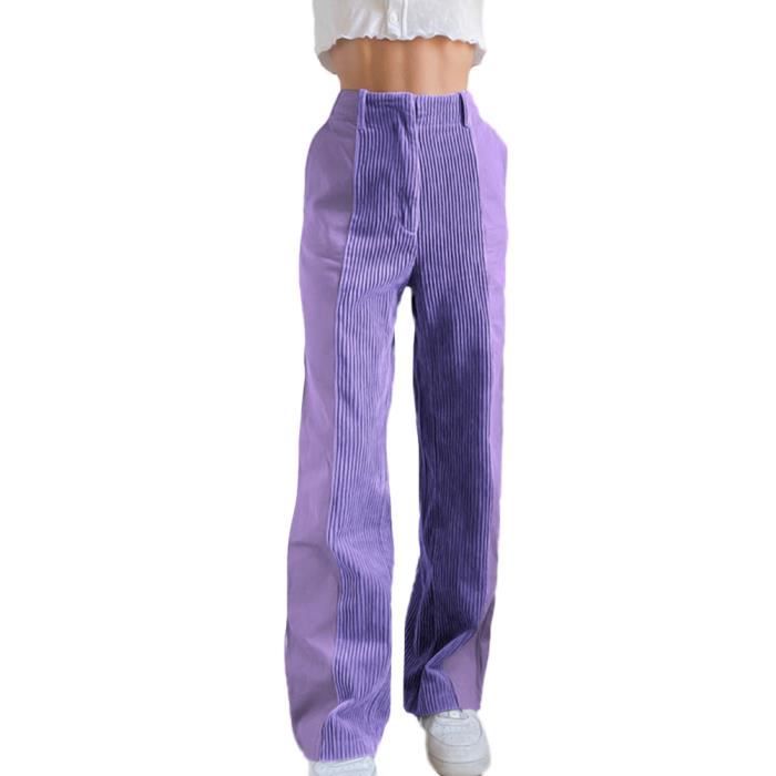 Pantalon velours violet femme deals