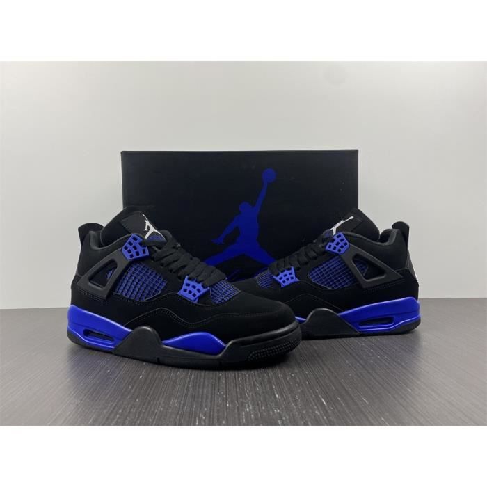 BASKETS x Airs-Jordans 4 Retro AJ4 High Black Game Royal CT8527-018 CHAUSSURES Homme Femme Sz-41 