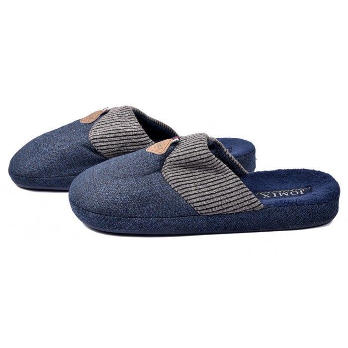 Ozabi Charentaise Pantofole Unisex Premium – Modello Marine – 100% Tessile, Fodera In Pile – Suola Rigida – Lavabili In Lavatrice – Taglia 44 EU