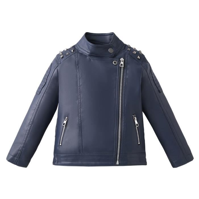 Blouson Enfant Gar on en Similicuir Clout e Motard Automne