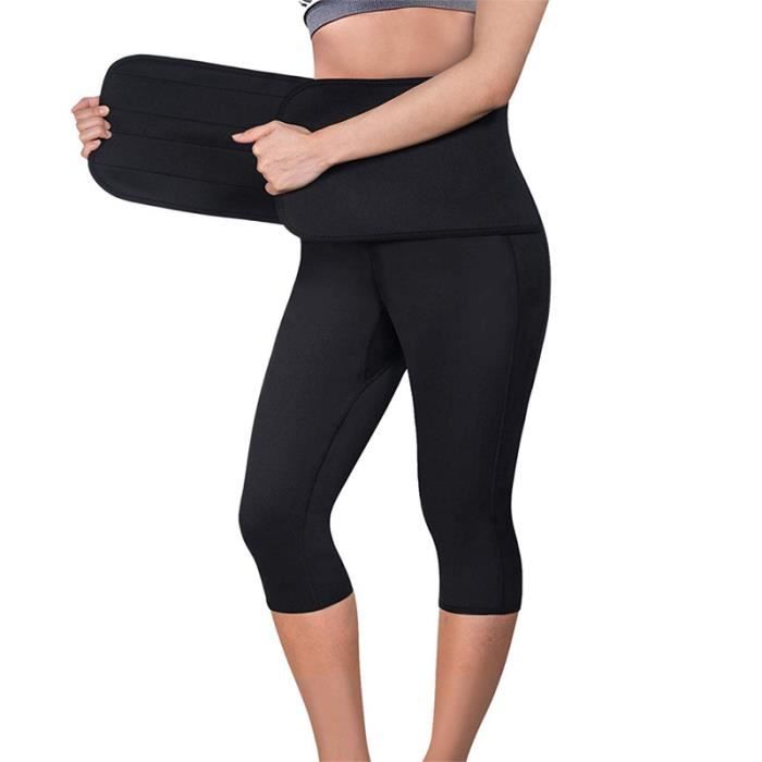 Legging de Sudation Femme Effet Sauna Grande Taille Noir