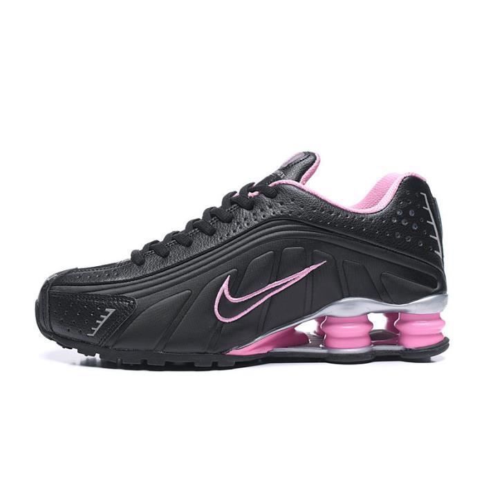 NIKE SHOX R4 Noir Rose Femme Poudre noire Cdiscount Chaussures