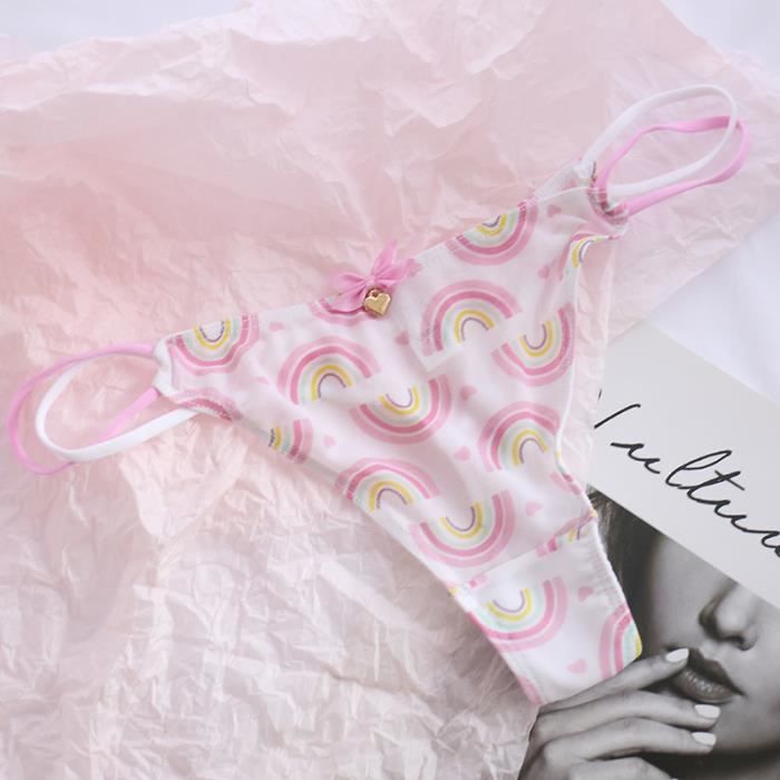 Culotte-slip,String en maille taille basse pour femme,sous-vêtement ...