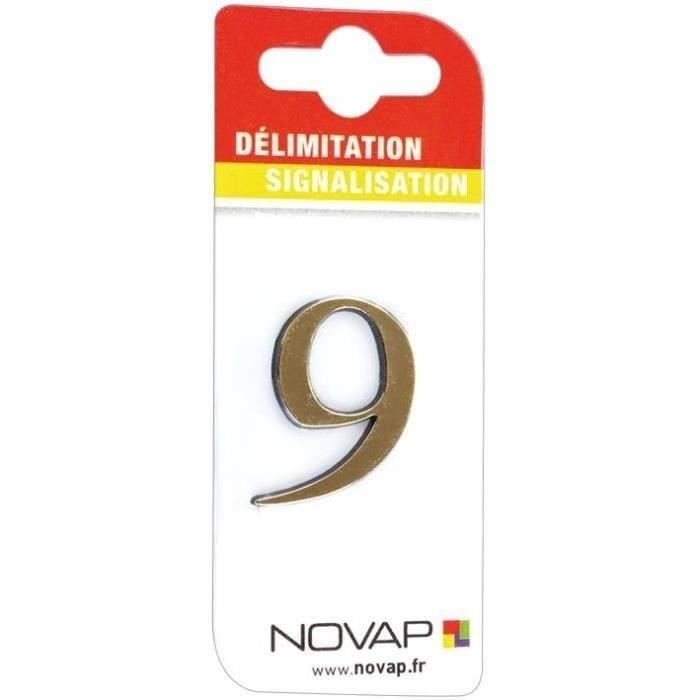 Chiffre autocollant 9 40mm or sur carte