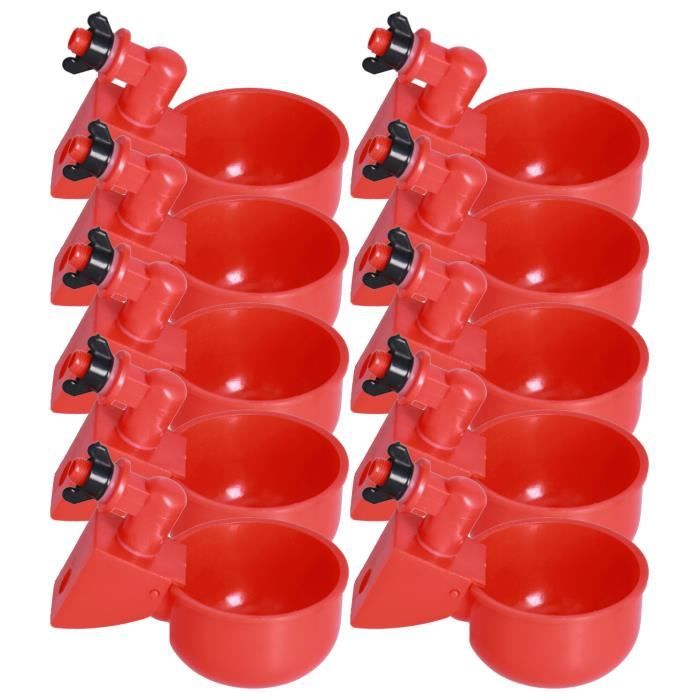 5 Abreuvoirs Automatiques Pour Poulets | Gobelets Eau Volaille | Systeme Gravité | Pour Poules, Canards, Lapins | Installation Facile