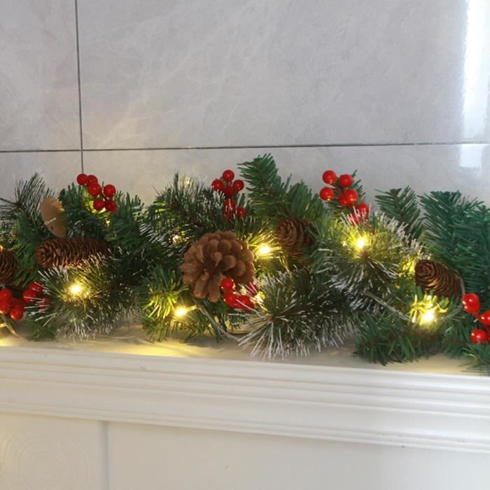 Guirlande De Sapin Artificiel Pour Noël - 1.8m Ou 2.7m Double Épaisseur | Déco Intérieur/Extérieur Porte, Cheminée, Escalier