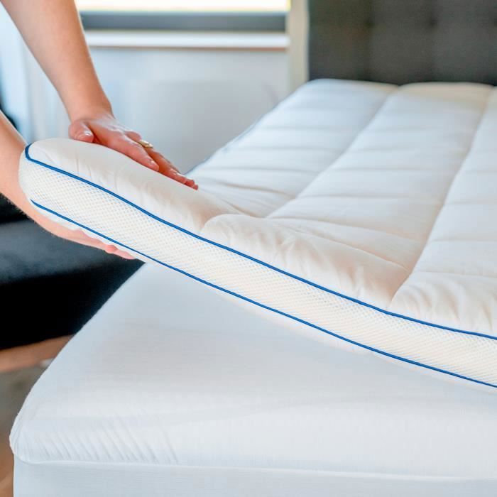 Bdreams® Surmatelas 140x190cm de Confort Moelleux - Qualité Hôtellerie - Production Française - Epaisseur de 7cm