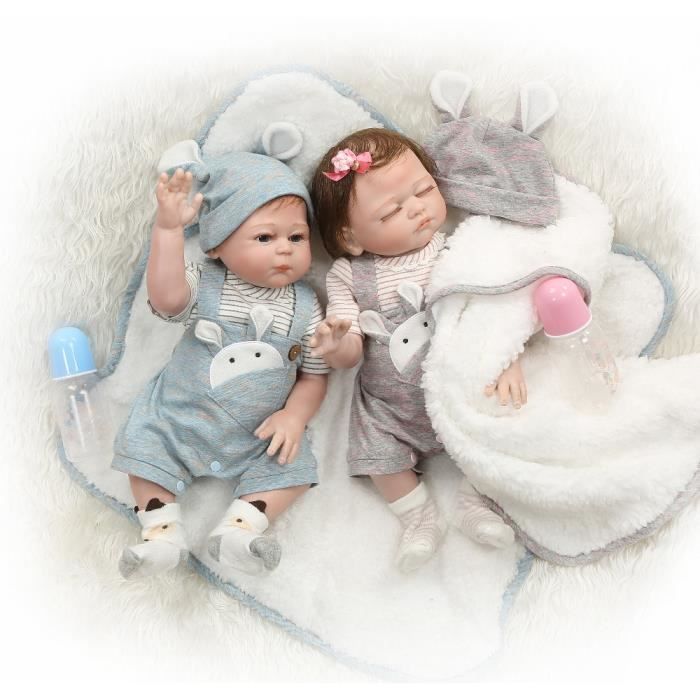 Poupée Bébé Reborn 49cm, 3.7kg, Tout Silicone, Hyper Réaliste