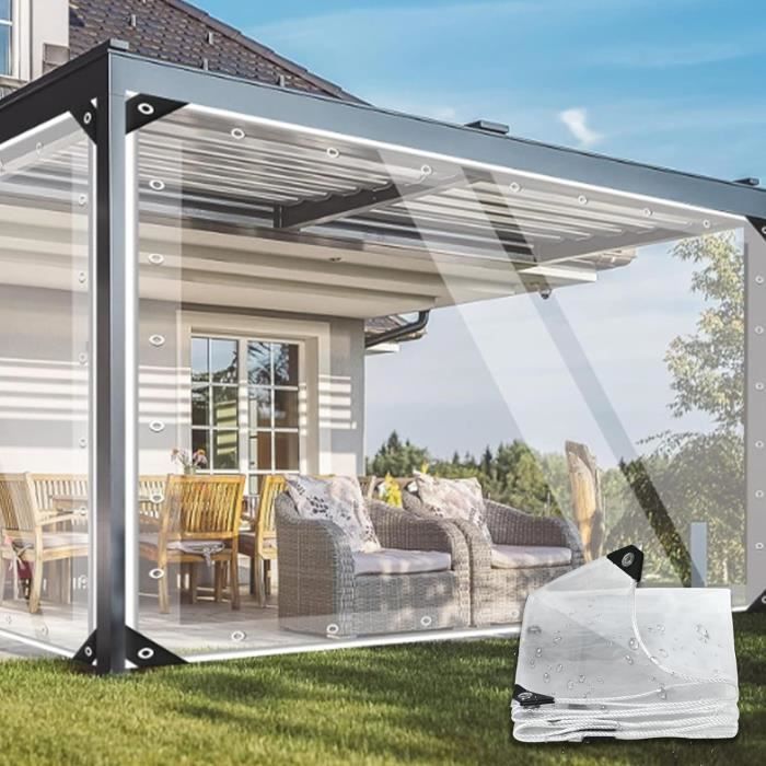 DPZO Transparente Avec Œillets Couverture De Feuille De Toit De Terrasse De Pergola En PVC