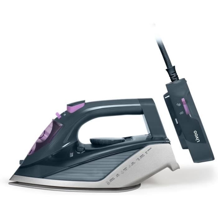 Fer à Vapeur Adler AD5032 – 3000W, Semelle Céramique, Vapeur 45g/min, Pression 80g/min, Arrêt Auto, Anti-Goutte Et Anti-Calcaire, Bleu