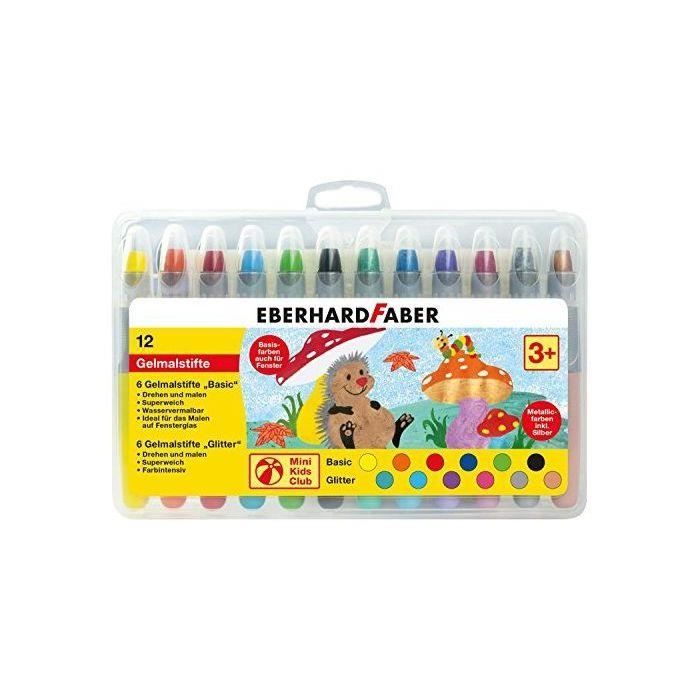 Eberhard Faber 529112 Mini Kids Club Lot de 12 stylos à encre gel dans un étui en plastique