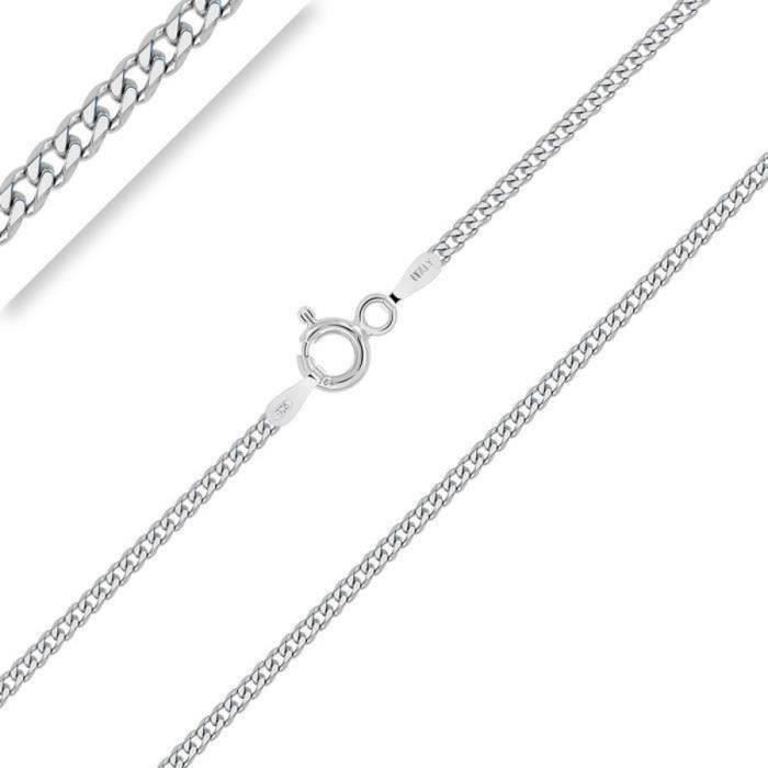 Chaîne Maille Gourmette En Argent 925/1000 - Longueur 55 Cm, Diamètre 4,5 Mm, Style Intemporel