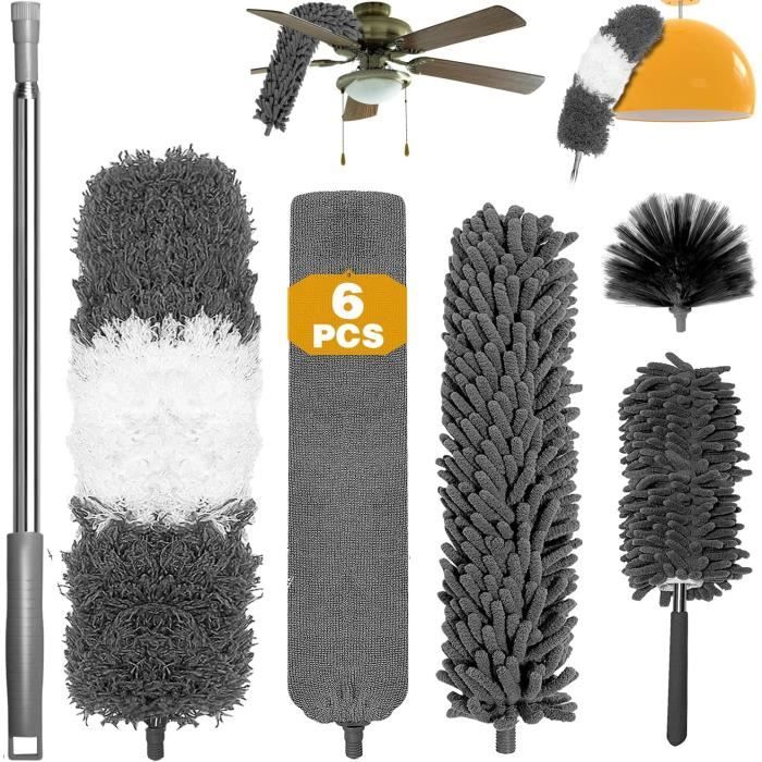 Kit Plumeau Poussière Recharge 50 Pièces - Manche Télescopique 90cm Et Pliable