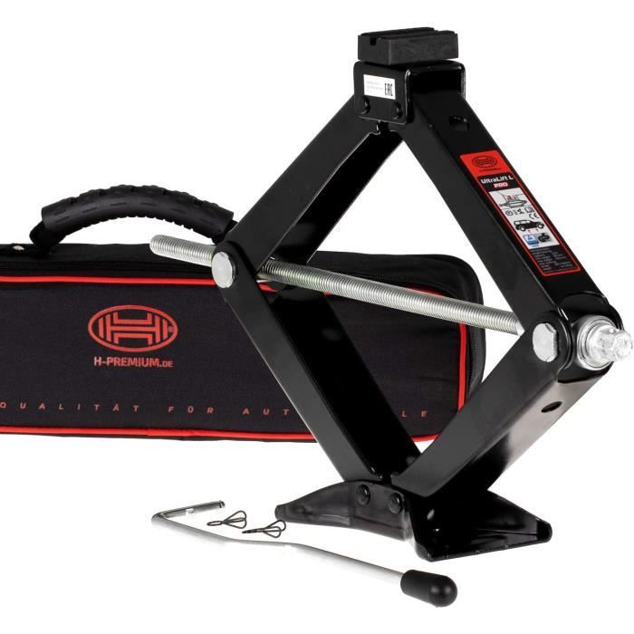 Heyner Cric A Forbice Per Auto Con Cricchetto, 2 Tonnellate - Kit Di Sollevamento Di Emergenza Con Custodia - 2