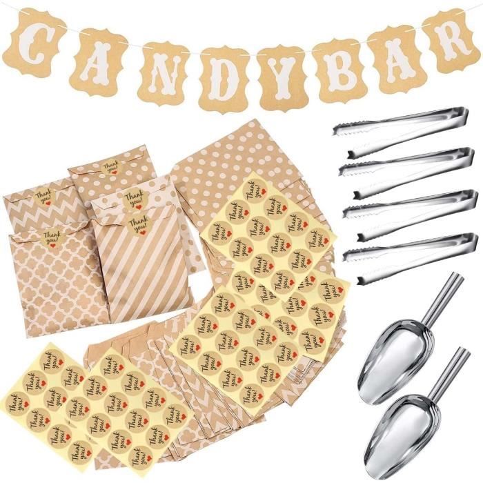 Sachet Bonbon Papier,Sachet Papier,Pochette Papier,Bar A Bonbon,50