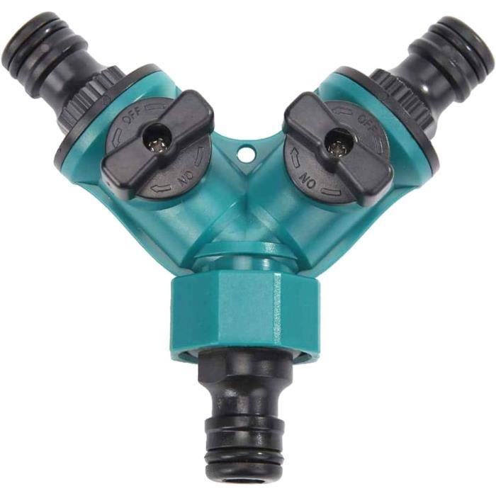 Raccord En Y Pour Tuyau Arrosage | Lot De 4 Avec 6 Connecteurs | Vert ABS | Irrigation Jardin Lavage Auto