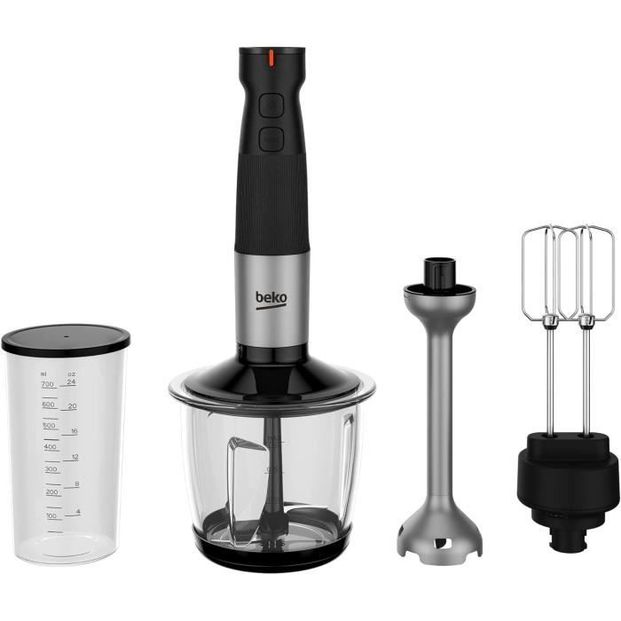 Mixeur Plongeant Elite Gourmet 500W - 2 Vitesses, Lames Inox, Manche Amovible - Idéal Smoothies, Soupes, Purées Bébé - Noir