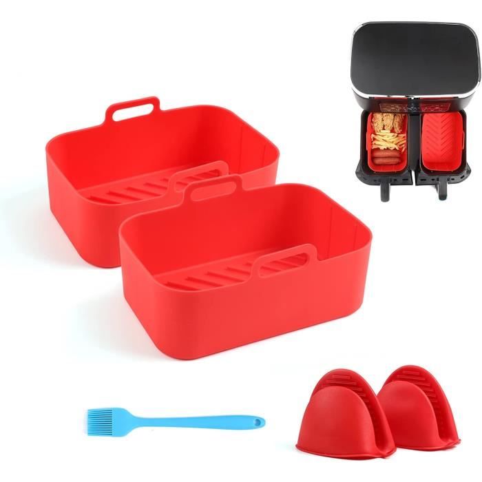 Aimants Pour Friteuse à Air - 2 Sets De Boucles Silicone Magnétiques Pour Fixer Le Papier Sulfurisé (Noir)