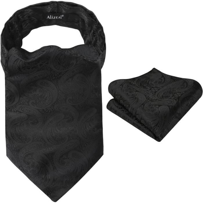 WANYING Cravate Ascot Homme En Polyester - Paisley Rétro Chic Pour Mariage Et Cérémonie