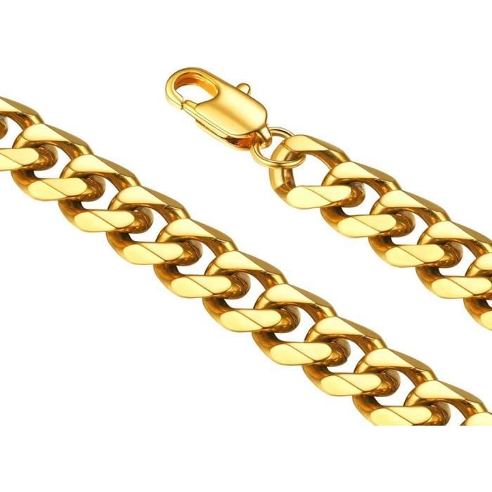 Collier Chaîne Maille Plate Serpent En Acier Inoxydable Argenté - Longueur 40 Cm, Largeur 5 Mm, Neuf