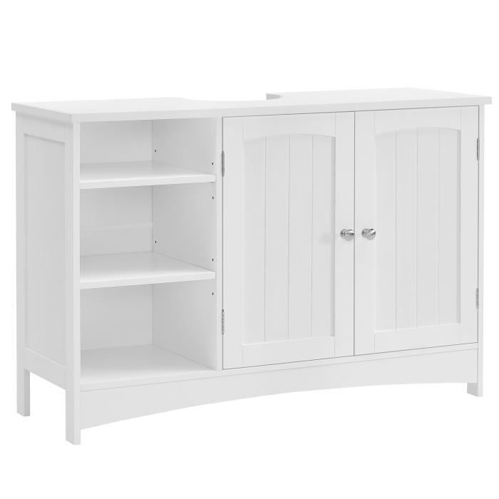 VASAGLE Badkamermeubel met verstelbare planken, poten, 30 x 90 x 60 cm, Wolkenwit BBK507W01