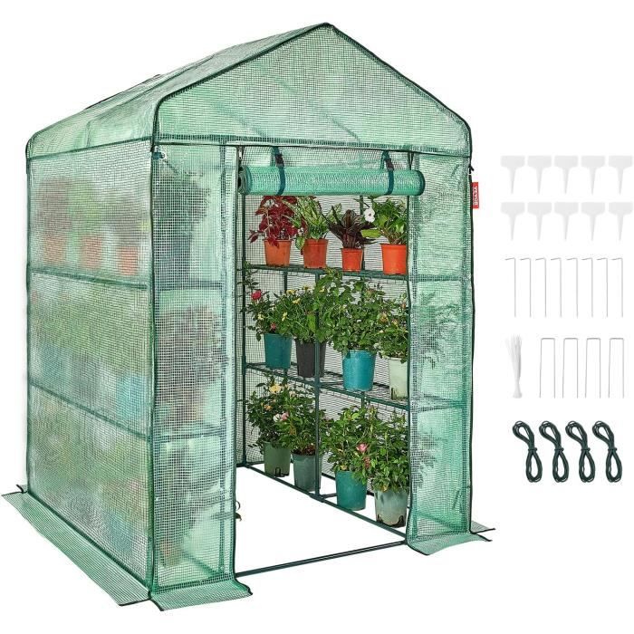 Serre De Jardin Yorbay 150x70x190cm - Bâche PE Renforcée 140g/m² - Verte - Pour Plantes Et Tomates