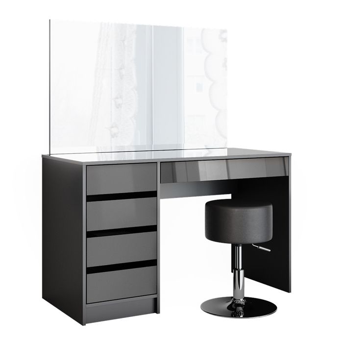 Coiffeuse Sherry 120cm avec miroir et tabouret Anthracite Vicco 36886 Coiffeuse Sherry 120cm avec miroir et tabouret Anthracite Vicco 36886